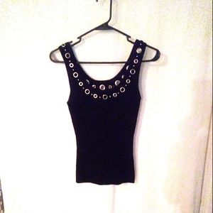 Cache Black Tank with Silver